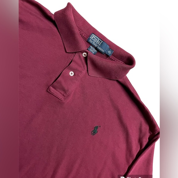 Ralph Lauren Long Sleeved Soft Polo Shirt Men’s Size XL Burgundy/Maroon - Picture 3 of 5